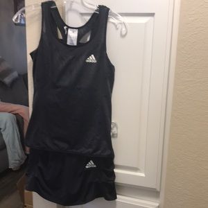 Adidas ClimaCool black 2 piece  tennis outfit - tank and skirt